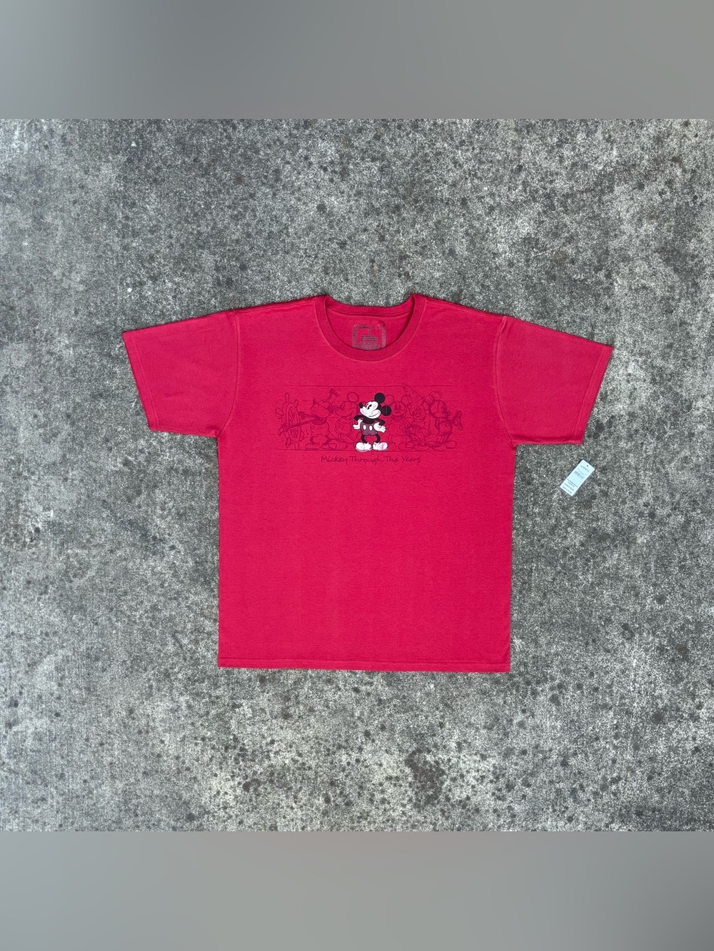 NWT RARE Disney Store Mickey Mouse Through The Years Red Graphic T-shirt Tee